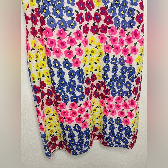 New Talbots Cotton Bright Floral Eyelet Crochet Sleeveless Dress Size 8 - Picture 4 of 10